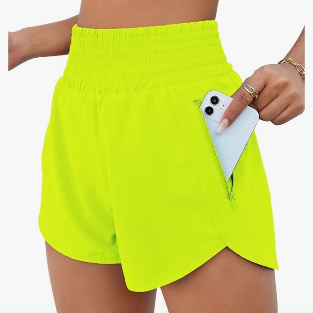 High waisted athletic shorts